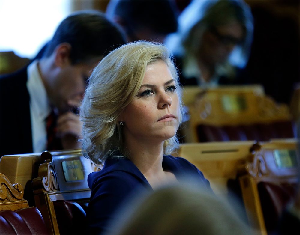 Jette Christensen (Ap), her fotografert under finansdebatten i Stortinget. Foto: Terje Pedersen / NTB scanpix