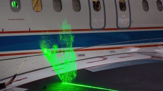 Her «vindtunnel-testes» en A320 i lufta med laser