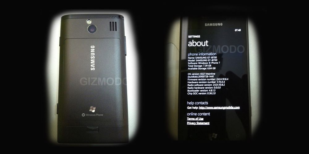 Samsungs første Windows Phone 7-telefon?