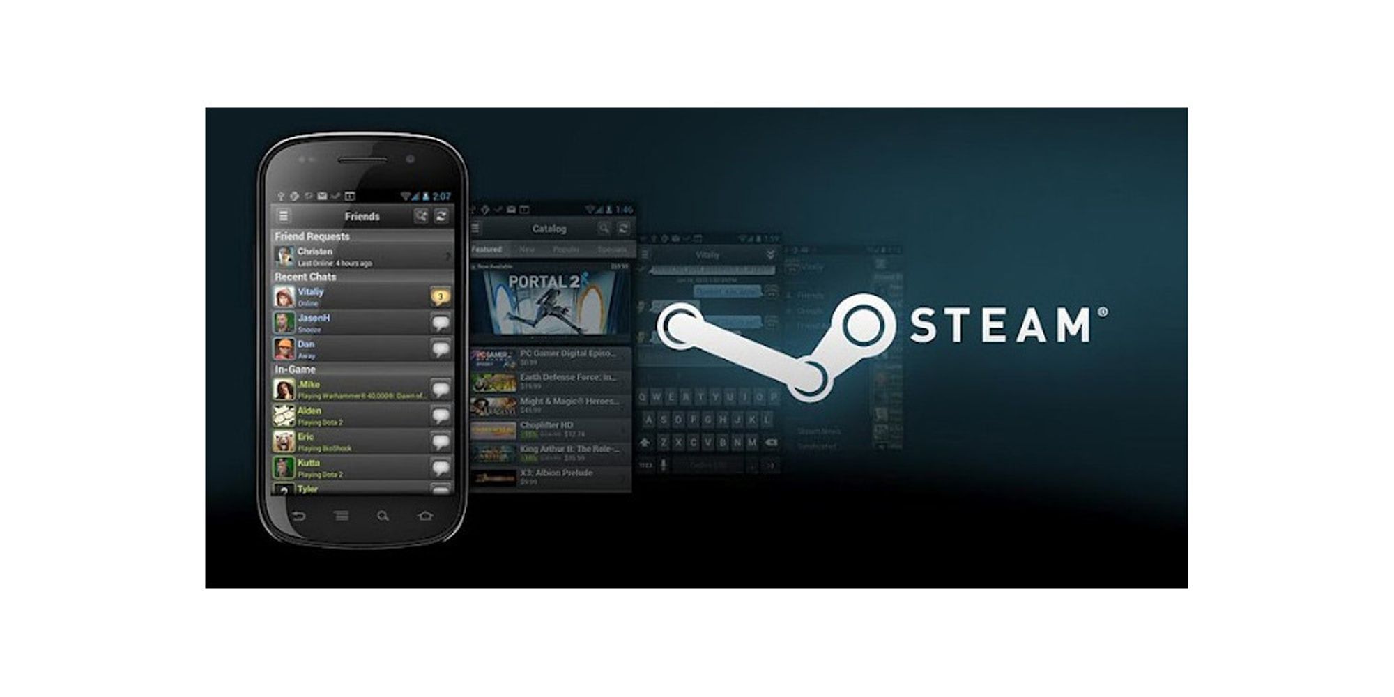 Steam lanserer offisiell app