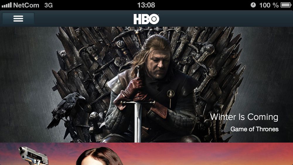 HBO tilgjengelig for iPhone og iPad