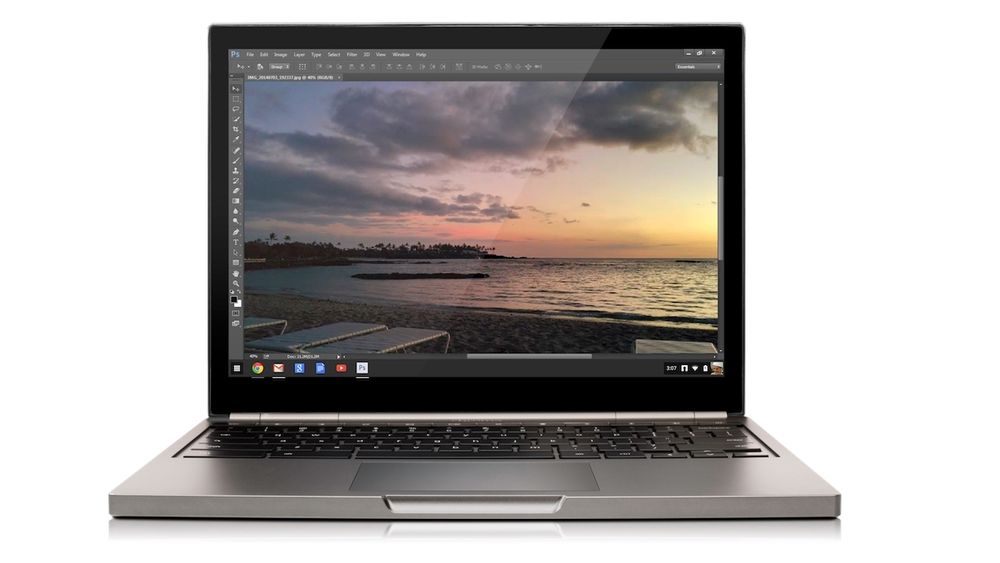 Photoshop for Chromebook kan foreløpig bare strømmes via en internett-tilkobling.