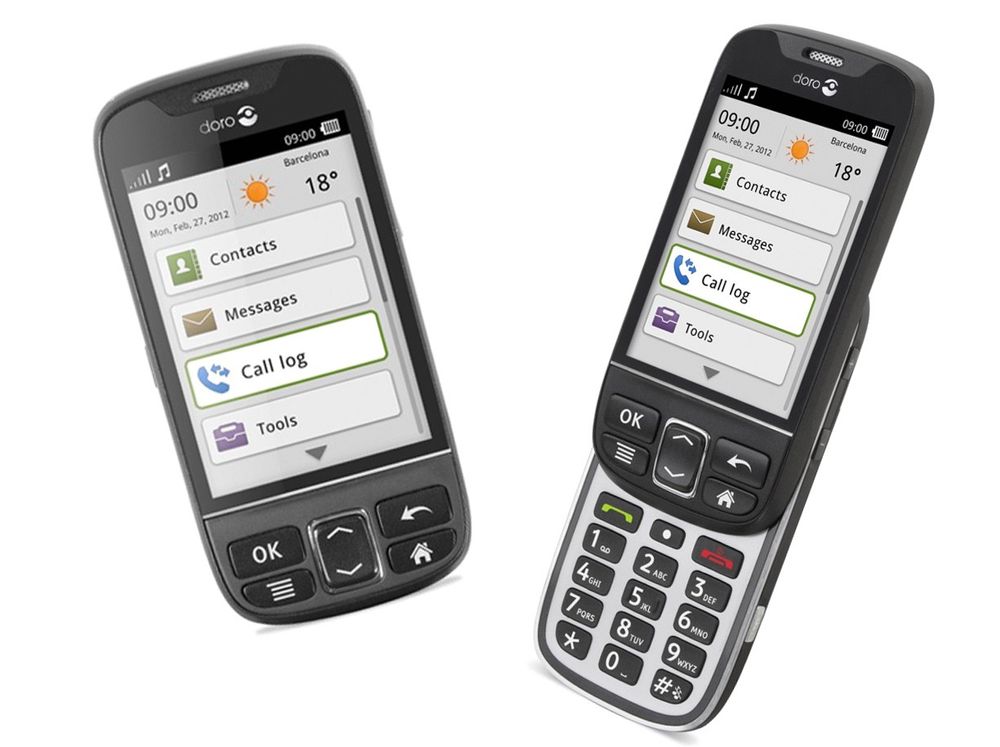 BÅDE OG: Doros nye PhoneEasy 740 er både en knappetelefon og har trykkfølsom skjerm.