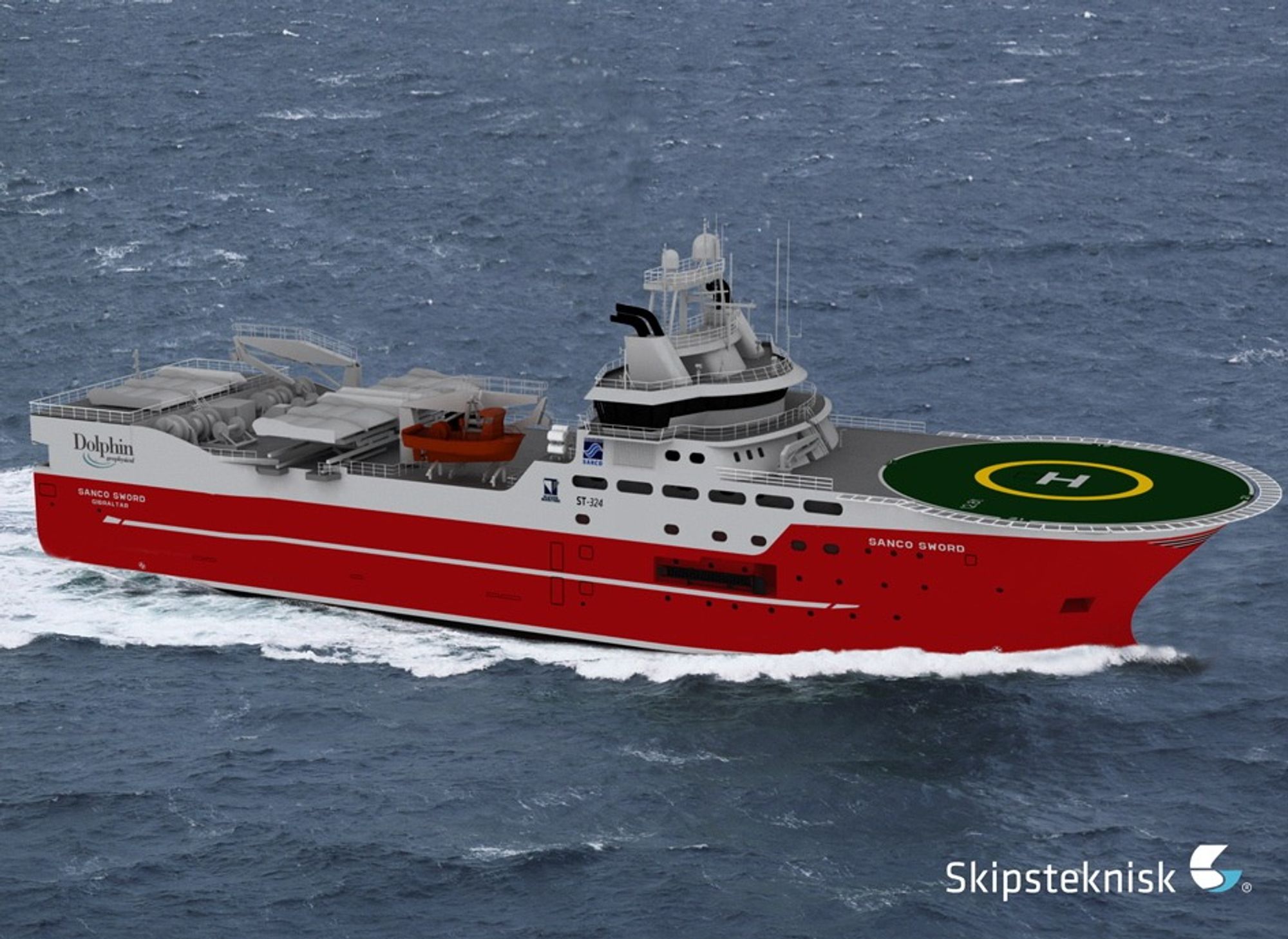 NYTT: Sanco Shipping får sitt andre seismikkskip fra Kleven Maritime i 2014. Skipet har betegnelsen ST 324 CD og er 96,5 meter langt, 21.5 meter bredt.  