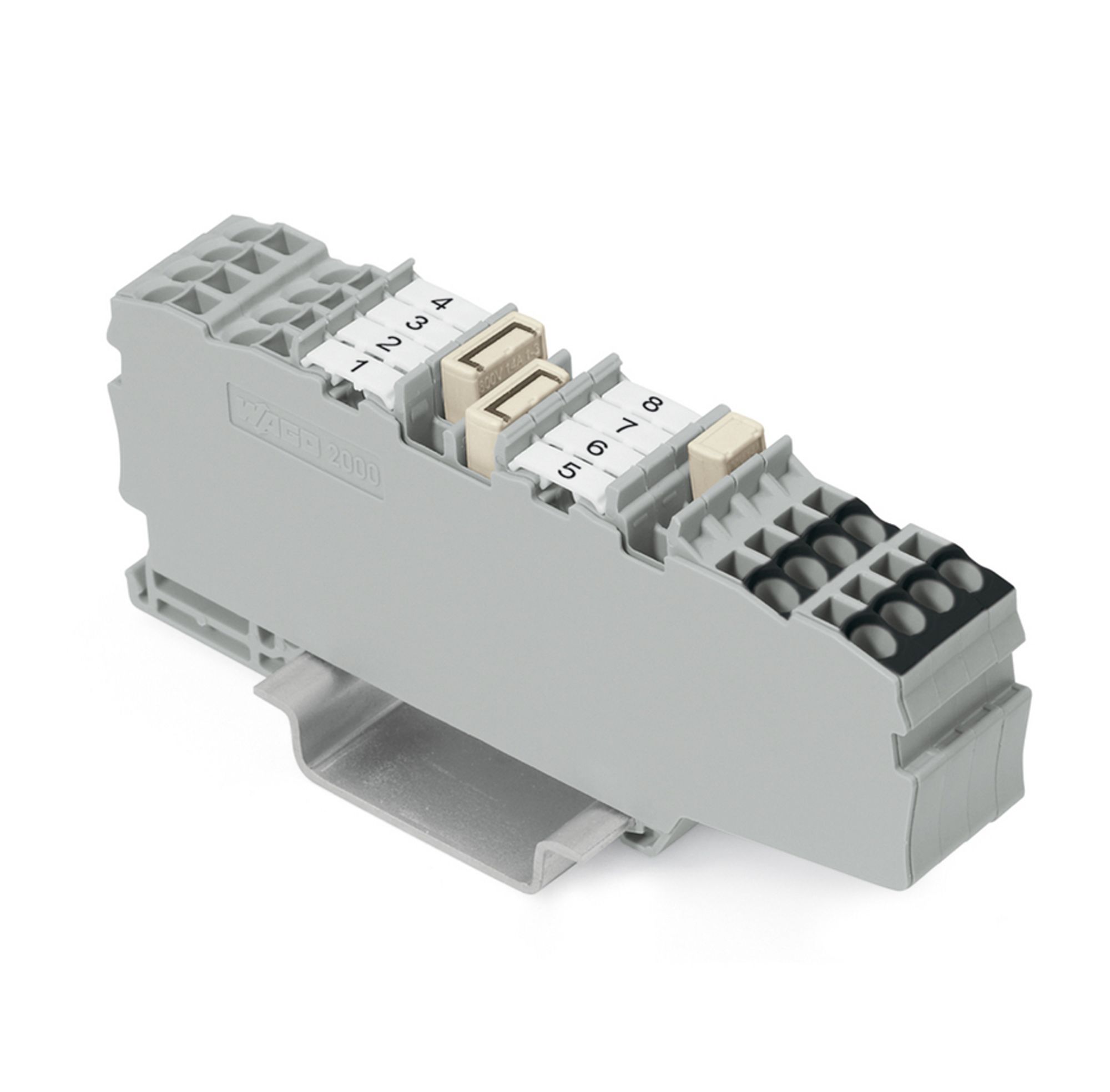 To rekkeklemmer i en – med 3,5 mm bredde