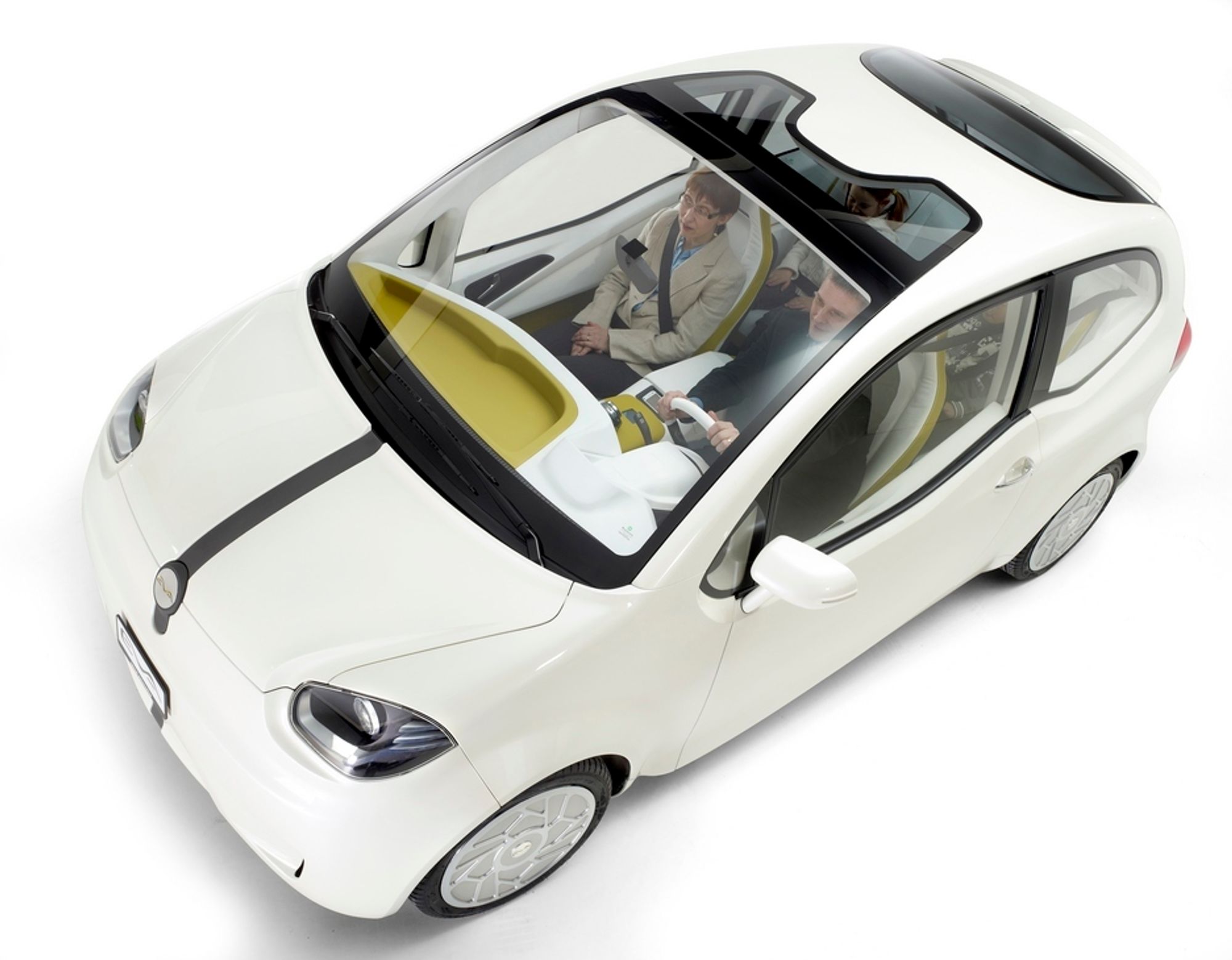 Dette er det første bildet av konseptbilen Eva som Valmet Automotive offentliggjorde i dag. Elbilkonseptet vises fram i Genève i neste uke.
