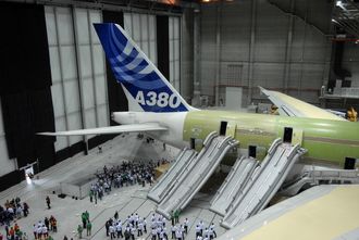 Evakueringstesting med A380.