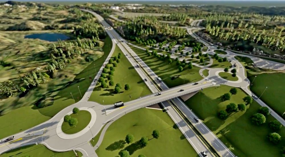 På krysset på Longum skal bilister på veg til Arendal østfra ta av fra E18 fra og med høsten 2019.