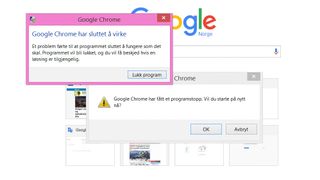 Krasjer Chrome med 13 tegn