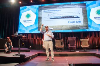 Hyperloop-sjef Dirk Ahlborn besøkte Technoport i Trondheim i 2016.