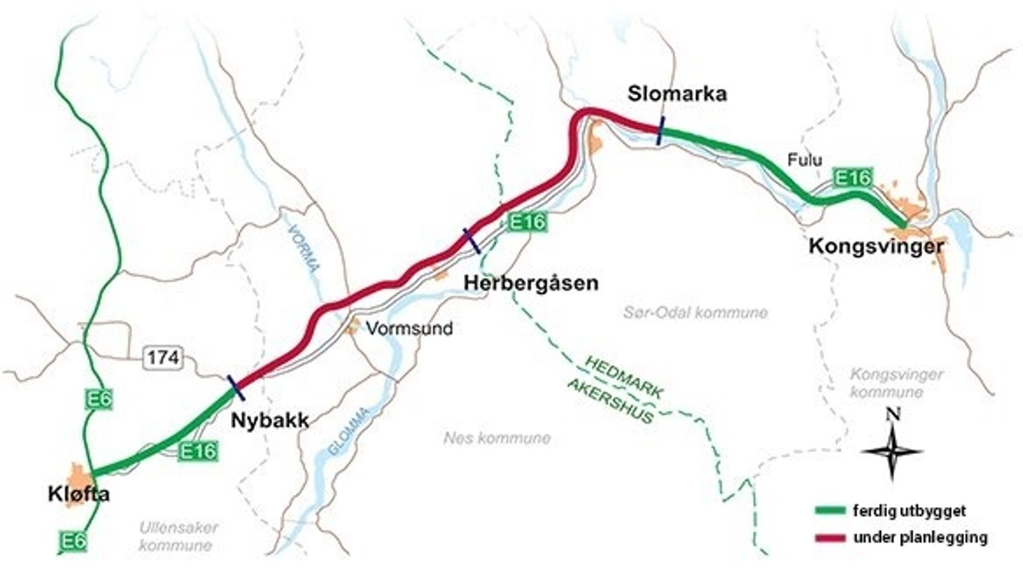 Rettsaken dreide seg om strekningen mellom Slomarka  og Konsvinger, som sto ferdig i fjor.