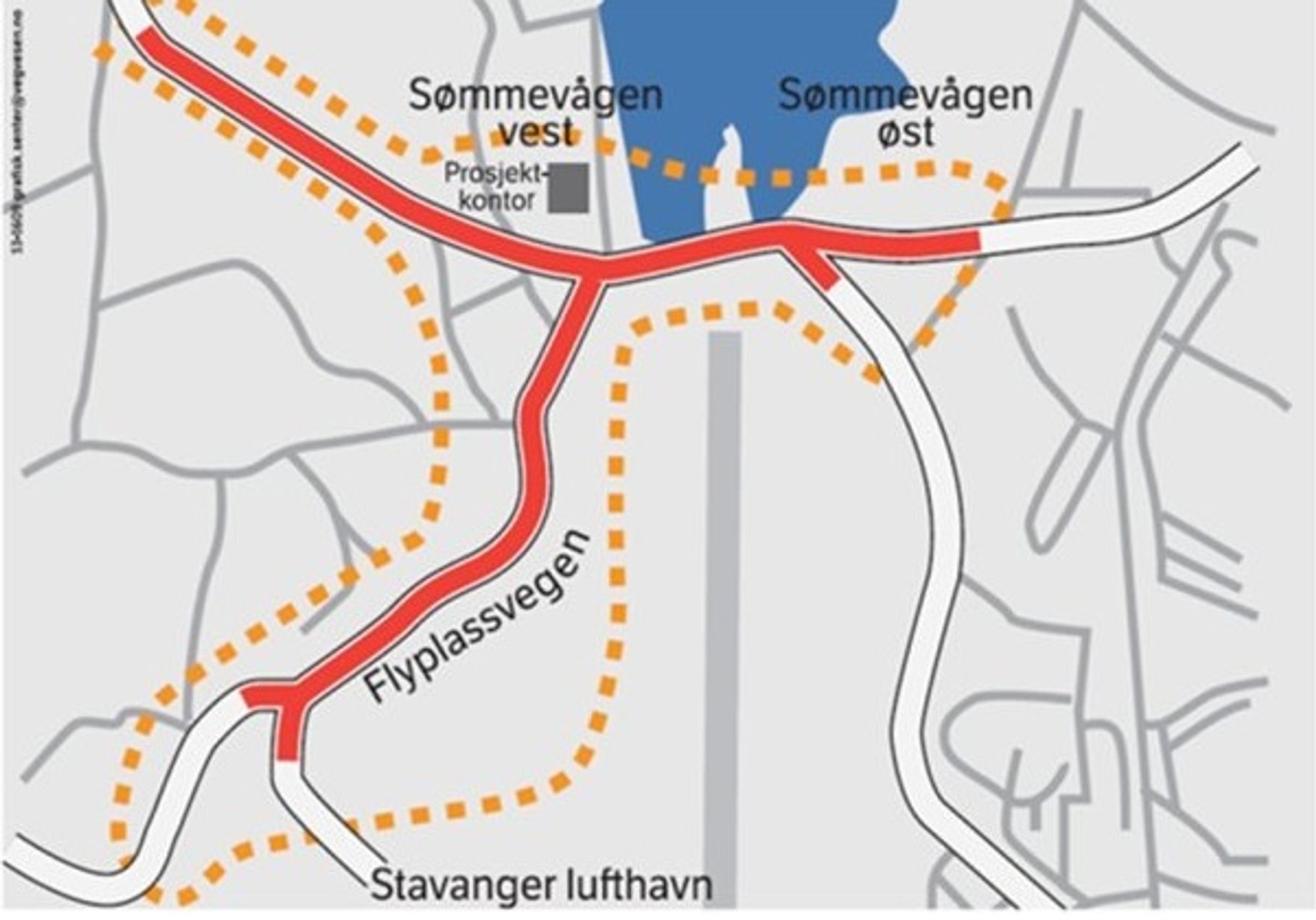 Riksveg 509 Sømmevågen – Sola skole blir en ny firefelts veg, med gang- og sykkelveger på begge sider