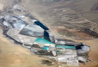 Utvinning ved Chemetall Foote Lithium-anlegget i Nevada i USA.
