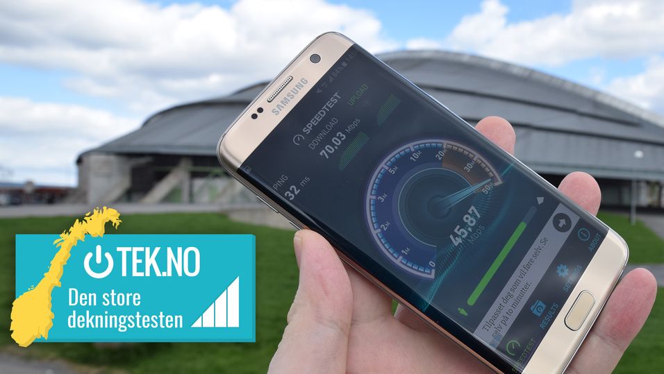 Tek.no har i samarbeid med Inside Telecom testet mobildekningen i hele Norge. Her fra testen ved vikingskipet på Hamar.