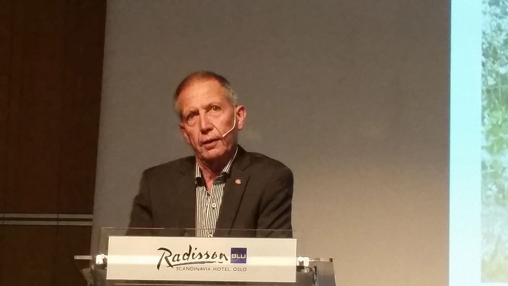 Vegdirektør Terje Moe Gustavsen under åpningen av brukonferansen i Oslo i dag.