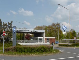 Inngangen til Volkswagens Salzgitter-fabrikk.