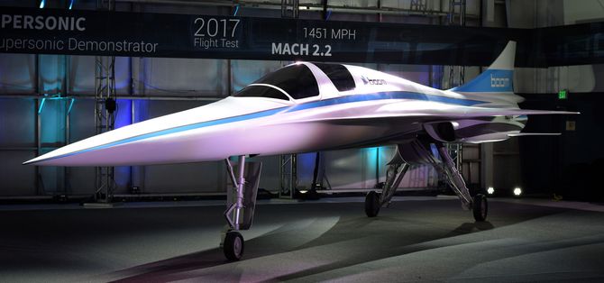 Dette er en modell av XB-1 «Baby Boom» som snart skal starte testflyging.