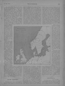 I Norsk Folkeblad for juni 1868 fikk det norske folk for første gang se et synoptisk værkart, da Mohn gjorde rede for et stormsenters vei fra Nordsjøen til fastlandet noen måneder tidligere.