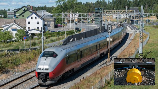 I Sverige har 1000 av disse redusert støy og økt levetiden på skinnene. Nå har Norge fått sine fem første