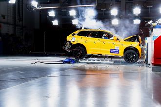 Bilde fra Volvos egen kollisjonstesting. Euro NCAP-dommen er ennå ikke klar.