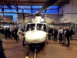 Leonardo Helicopters fløy oppover et AW189 til Solakonferansen for et halvt år siden.