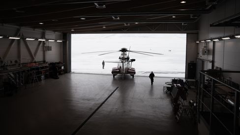 Den nye hangaren i Longyearbyen er dimensjonert for å kunne ta imot AW 101.
