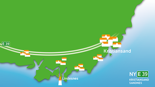 E39 mellom Kristiansand og Lyngdal skal bli firefelts motorvei