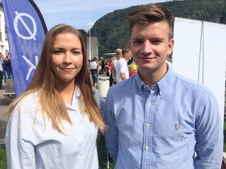 OPTIMISTAR: Dei har enno ikkje funne seg hybel, men er ikkje desperate enno. Wivian Mari Stokke og Einar Rune Dalaker Opsahl trur det ordnar seg til slutt.