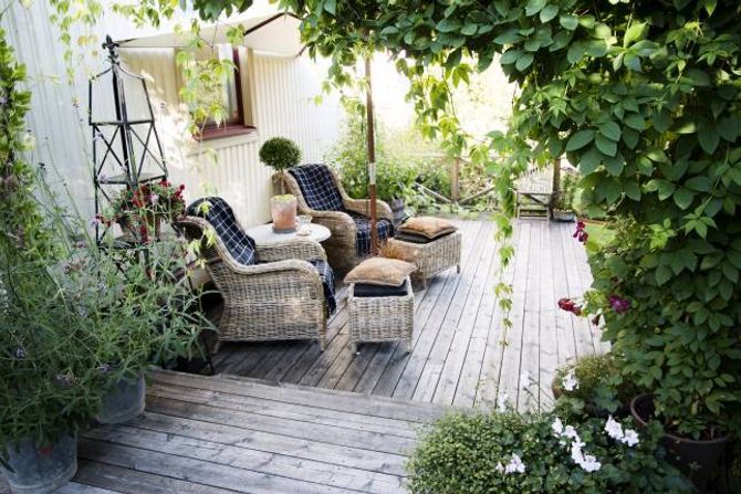PAUSE: Her kan Charlotte slappe av på fine sommardagar.