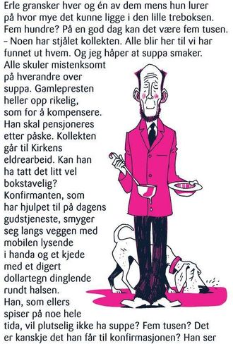 NOVELLEFORM: Påskekrimmen på Tine sine mjølkekartongar vart i 2010 skriven av Harald Rosenløw Eeg.