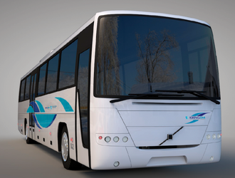 NY INNPAKNING: Bussane som trafikkerer fylkeskommunale bussruter i fylket, skal i framtida sjå slik ut. Illustrasjon: A til Å Grafisk Design og Media