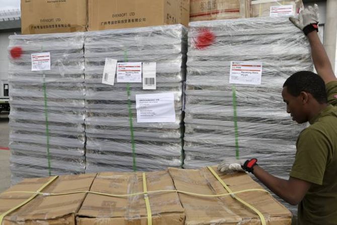 HJELPESENDING: Hjelpesending frå Kirkens Nødhjelp på veg til Nord-Irak.