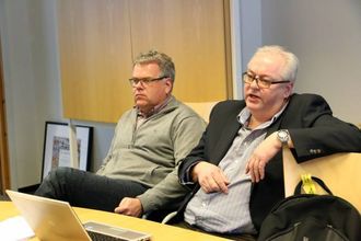 PRESENTERTE IDEEN: Leif Flemming Bakke og Ole Kristian Nedberge.