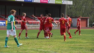 GLEDE: Spelarane synte stor glede etter scoringane sine.