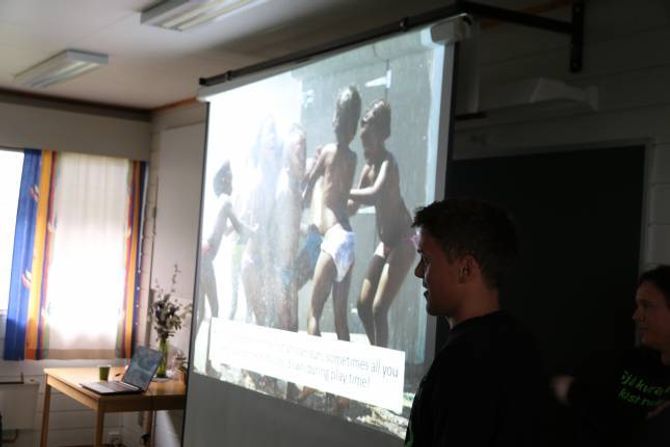 PERSPEKTIV: – Det er slike augeblikk me prøver å skapa for borna i Cape Town, sa Runar S. Skjerping då han synte fram dette biletet.