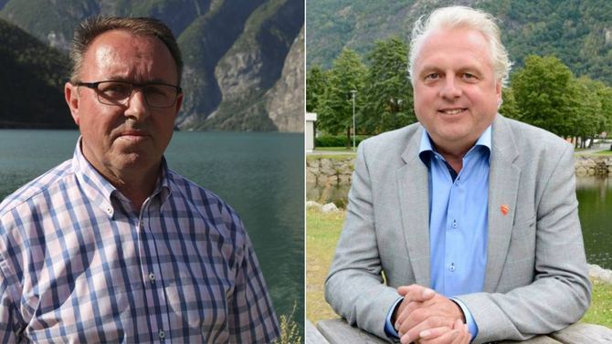 ÅLEINE: Ingen andre kommunar i Sogn ville slå seg saman med Årdal og/eller Lærdal, så ordførarane Arild Ingar Lægreid og Jan Geir Solheim vart ståande åleine etter sonderingane i februar. Arkivfoto