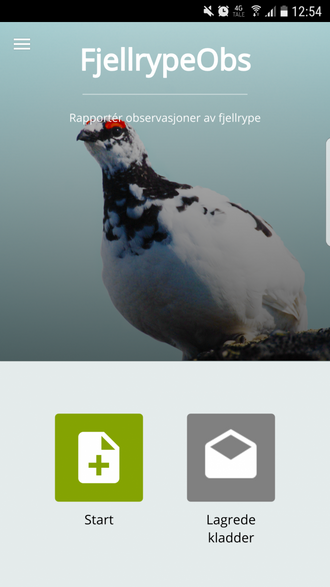 APP: Dette er appen studentane har utvikla til kartlegginga. Privat foto