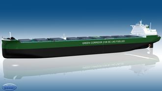 SDARI har utviklet en energiøkonomisk skrogdesign, Green Dolphin, som passer for bulkskipet på 210.000 dødvekttonn.