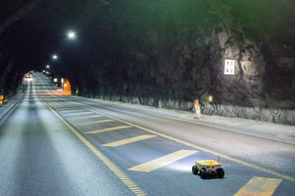 Roboten er den første av to roboter som utvikles av norske KVS technologies som skal bedre sikkerheten i norske veitunneler.