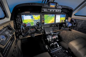 I den nye B250-cockpiten er det Rockwell Collins Pro Line Fusion-avionikk.