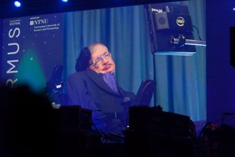 Stephen Hawking deltok på Starmus via videooverføring.