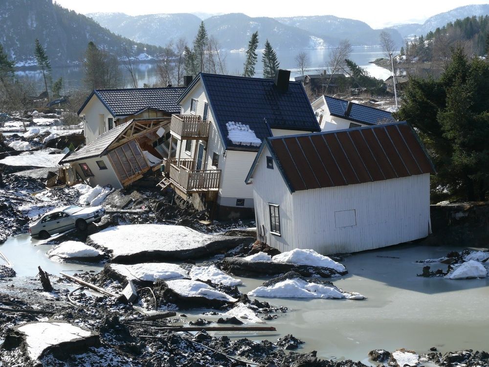 Fra raset i Kattmarka i Namsos