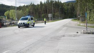 KOLLISJON: Ulukka skjedde på riksveg fem ved avkøyrsla til industrifeltet på Kaupanger.