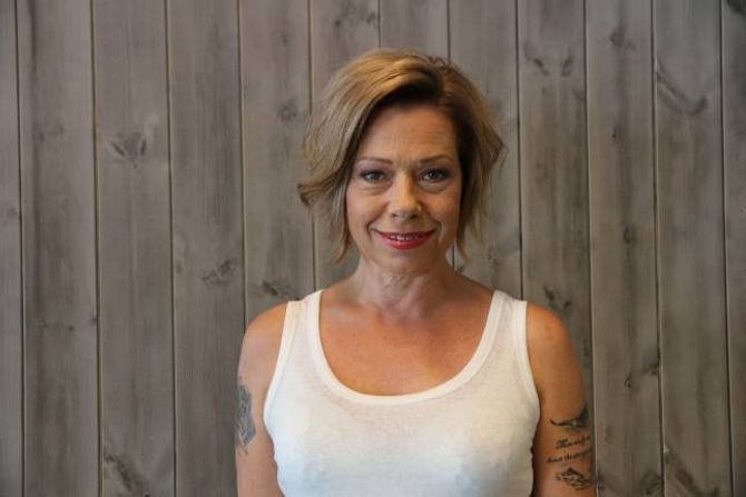 BLEI NY: Slik blei Gro styla hjå Frisørstova.