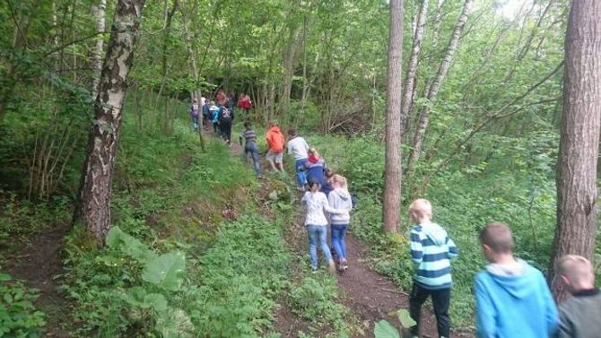 KULTURSTI: Stien som går frå Sogn jord- og hagebrukskule til Turlidfossen er ein populært tursti i Aurland.