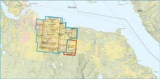 Kartutsnittet viser hvor Fensfeltet ligger, I Nome kommune i Telemark. REE Minerals har rettighetene nederst til høyre, markert med rødt. Innenfor området markert med blå strek har Fen Minerals og samarbeidspartnerne rettigheter til å utvinne mineraler.