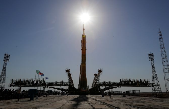 Raketten skytes opp fra Bajkonur kosmodrom i Kasakhstan, verdens største rakettoppskytingsbase.