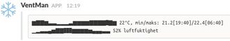 Unicode-graf av temperaturen siste 24 timer