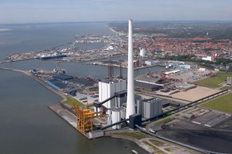 Elsams kullkraftverk i Esbjerg, Danmark.