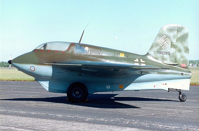 Messerschmitt Me 163B på National Museum of the United States Air Force.